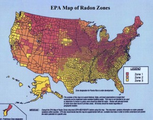 epa radon map usa